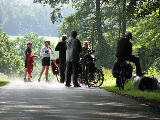 Rast vor der Abfahrt